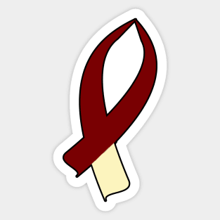 Awareness Ribbon (Burgundy & Cream) Sticker